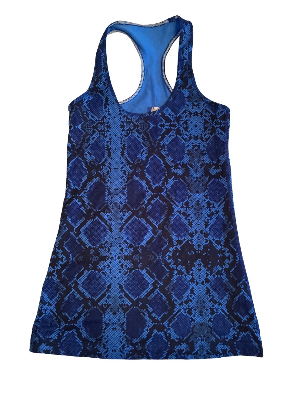 lululemon athletica Blue Snake Print Racerback Tank Sz 2